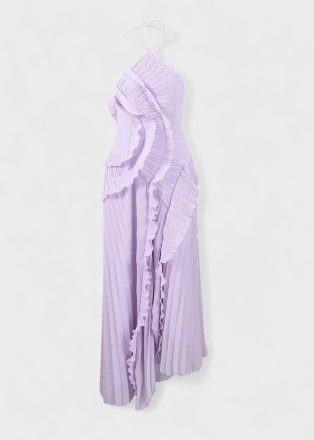 Elegantti halterneck-mekko laskeutuvilla röyhelöillä - Vichy Signature